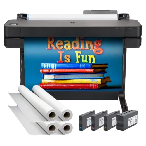 Classroom Pro 36 Poster Maker Advanced Package with four rolls of poster paper and ink cartridges