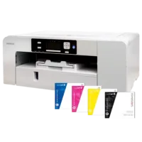 Fundraiser Pro 1000 Sublimation Printer with ink cartridges, perfect for custom school fundraising projects