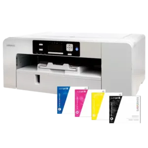 Fundraiser Pro 1000 Sublimation Printer with ink cartridges, perfect for custom school fundraising projects