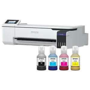 Fundraiser Pro 2400 Sublimation Printer with ink bottles, ideal for creating custom school fundraising items